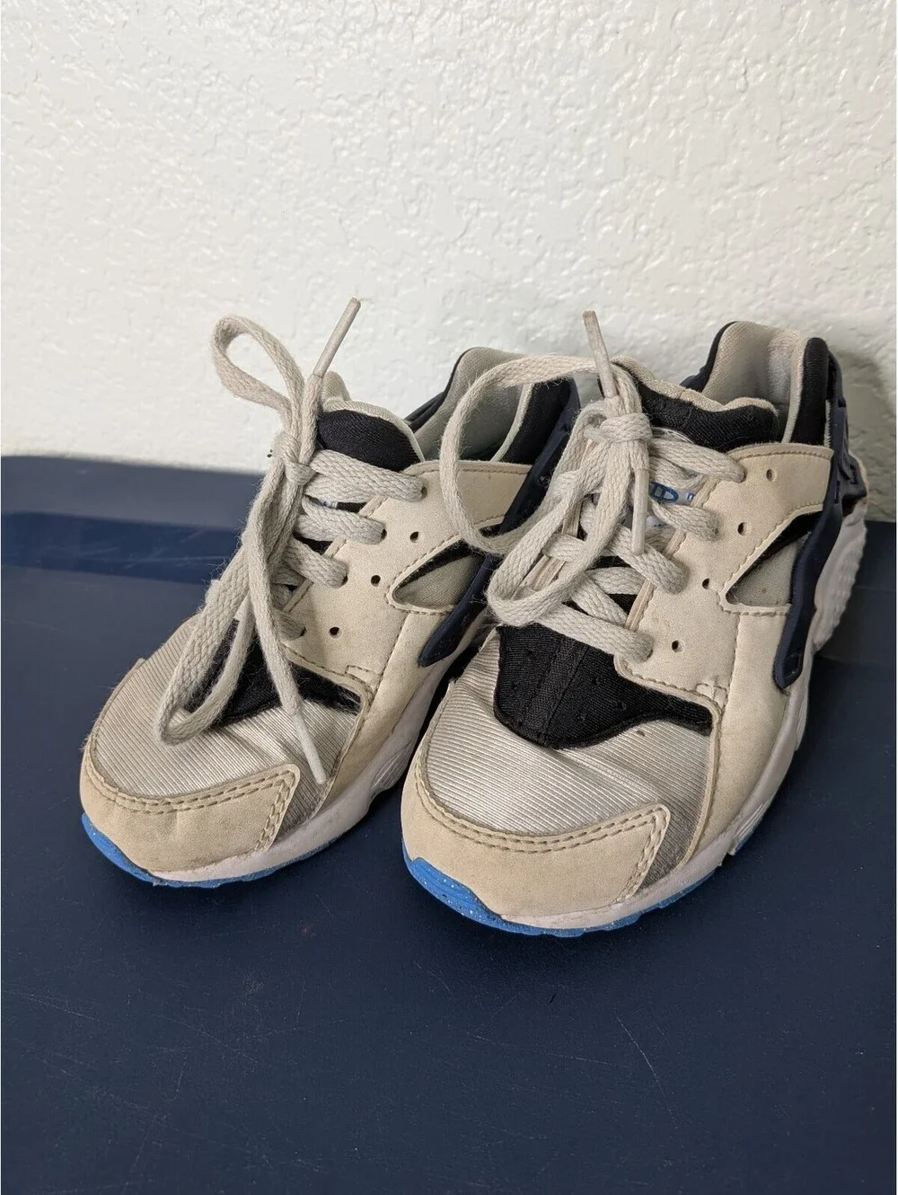 Nike Huarache Run TD Light Bone Navy Toddler Sneakers US 11C